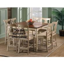 Hillsdale Cumberland 5-piece Square Counter Height Dining Set With Leaf - Antique Buttermilk