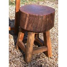 Groovy Stuff Teak Wood Stump Bar Stool - 18 Inch