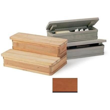 A&B Accessories Redwood Spa Storage Steps: Two Tier - 36 Inch