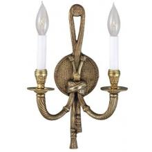 Wall Sconce Two Light Fixture In Cameo Brass Finish - 2 Bulbs