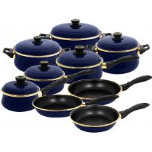 Tuscany Enamel On Steel Blue 15 Pcs. Cookware Set