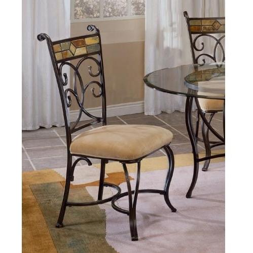 Hillsdale Pompei Dining Chairs- 2 Chairs - Slate Mosaic/black Gold