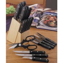 Diamond Cut Ultra Cutlery Knife Set and Wood Block - 21pc