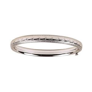 Elegant Baby Infant Sterling Silver Heart Bangle Bracelet