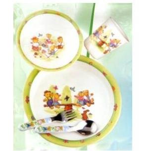 Bears Playing Melamine Plate Set