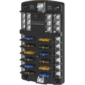Blue Sea 5031 ST Blade Fuse Block W/out Cover - 12 Circuit W/ Negative Bus