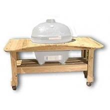 Primo Cypress Wood Table For Large Round Cooker- (4-Wheels)