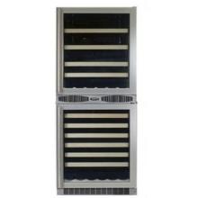 Marvel 2 Zone Beverage & Wine Cooler, Black Cabinet W/ Overlay Glass Door
