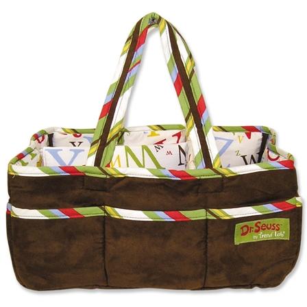 DR SEUSS ABC BROWN SUEDE STORAGE CADDY