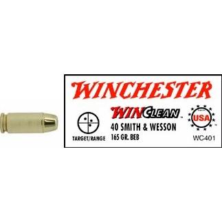 Winchester Ammo 40 Smith & Wesson By Winchester, 40 S&W, 165gr, WinClean Brass Enclosed Base, (Per 50)