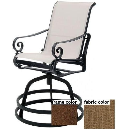 Suncoast Soleil Sling Hi-Back Gathering Height Chair - Cabernet Frame And Raku Fabric