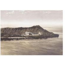Pan American Clipper Over Waikiki, 1935 Poster Print