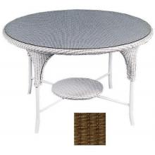 Lloyd Flanders Embassy 48 Inch Round Dining Table In Bark Finish.