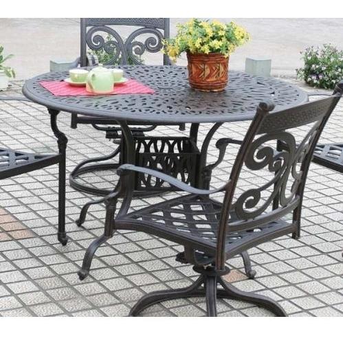 Alfresco Home Farfalla Cast Aluminum Outdoor Dining Table - 48 Inch Round by Alfresco Home