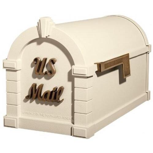 Signature Keystone Series Mailbox - Almond W/ Antique Bronze