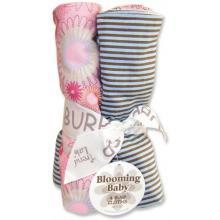 Blooming Bouquet 4-Pack Burp Cloth Set-Spirograph