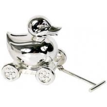 Elegant Baby Silver-Plated Keepsake Coin Bank - Duck Pull Toy