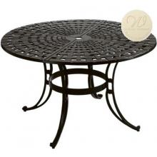 Windham Castings Scroll Dining Table With 48 Inch Round Woven Table, Cream