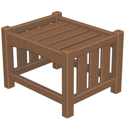 Poly-Wood Recycled Plastic Wood Mission Ottoman - Cushion Included