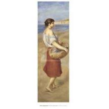 Girl With A Basket Of Fish Poster Print