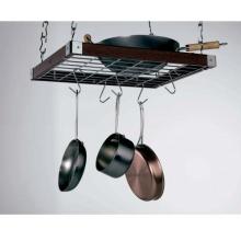 Espresso Wood Square Ceiling Kitchen Rack