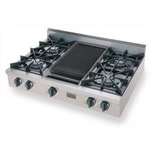 FiveStar 36 Inch Natural Gas 4 Burner Cooktop With Griddle - Stainless Steel