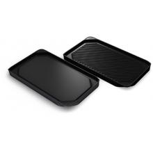 Chefs Design Cast Aluminum Grill & Griddle Set, Large - Black
