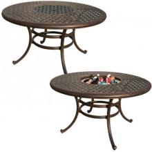 Darlee Series 30 Cast Aluminum Dining Table W/ Ice Bucket Insert - 52 Inch Round