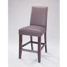 Powell Furniture Vienna Counter Stool With Chocolate Split Leather, 24 Inch Seat Height - Lightly Distressed Heirloom Cherry With Satin Sheen Finish