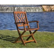 Eden Outdoor Living Parquet Keruing Wood Folding Armchair Set Of 2