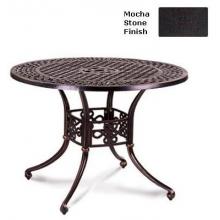 Meadow Decor Paragon 48 Inch Round Cast Aluminum Table Mocha Stone Finish