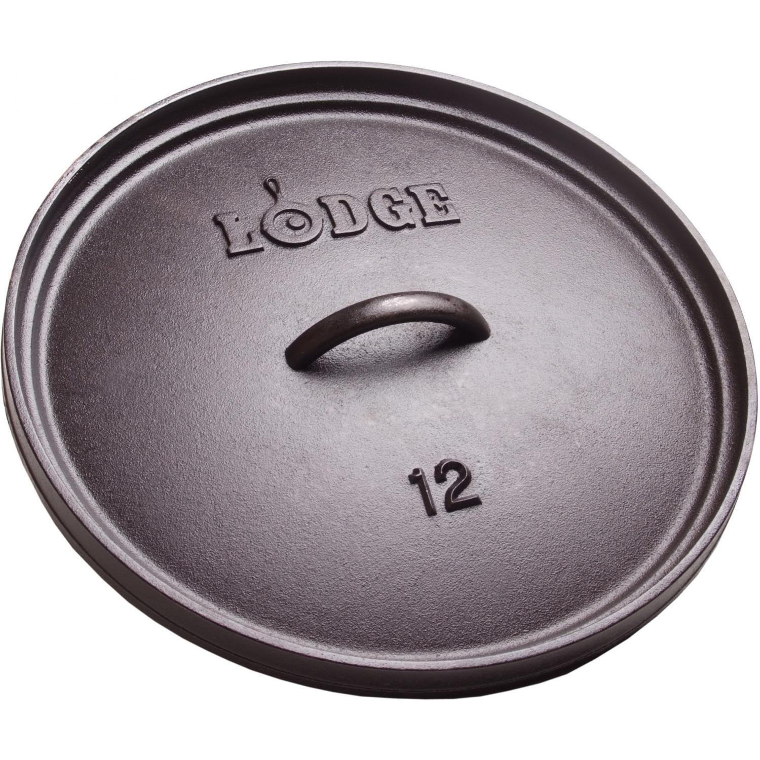 Lodge Lids 12 Inch Seasoned For Camping Dutch Oven Cast Iron Lid - L12CL3