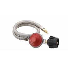 Bayou Classic 36 Inch High Pressure Stainless Braided Gas Hose And 10 PSI Adjustable Regulator