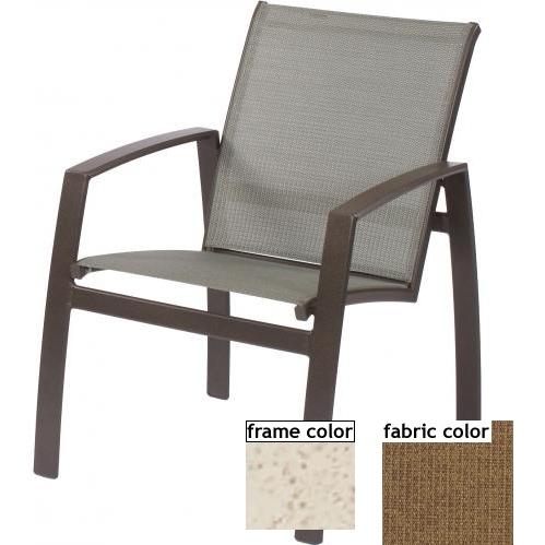 Suncoast Vision Sling Hi-Back Dining Chair - Pebble Frame And Raku Fabric