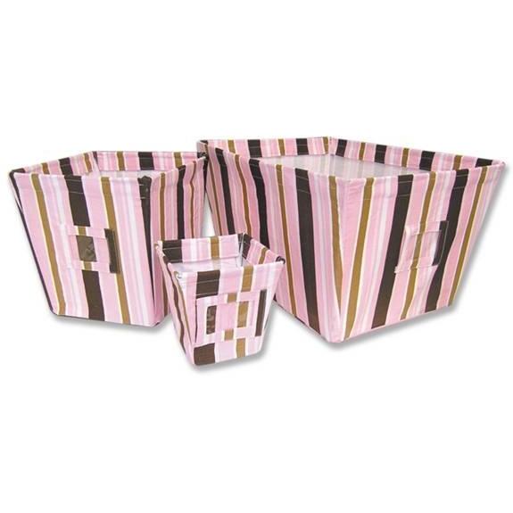 Trend Lab 3-Piece Fabric Storage Bin Set - Maya Stripe