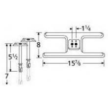 Stainless Steel H Twin, Centered, 1.25 Inch Offset Burner 10502-70301