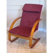 International Caravan Bentwood Rocker With MicroFiber Padded Seat Red