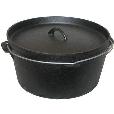 Seasoned Cast Iron Camp Pot Without Legs 9 Qt.