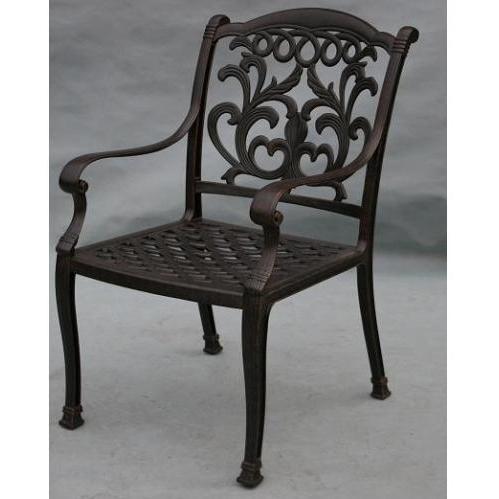 Darlee Aluminum Furniture Flamingo Aluminum Dining Chair Includes Brown Cushion