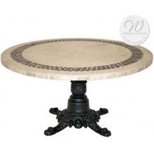 Windham Castings Pedestal Dining Table With 48 Inch Round Mosaic Table, White