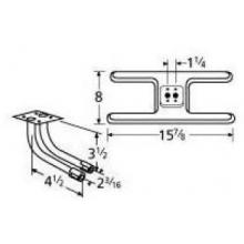 Stainless Steel H Twin, Centered, 1.25 Inch Offset Burner 10502-73502