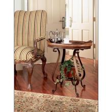Powell Furniture Antique Shoppe Warm Brown Mahogany Oval Accent Tray Table - Overpacked