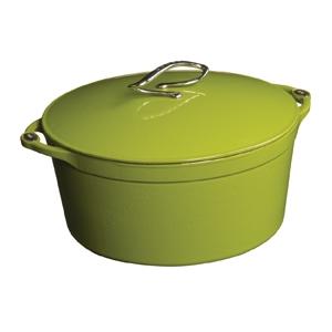 Lodge Dutch Ovens L Series 6 Quart Enamel Cast Iron Dutch Oven, Apple Green - E6D50