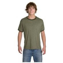 District Threads - Perfect Weight Heathered Jersey Ringer Tee Shirt - Heathered Army