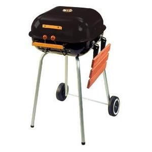 Meco Charcoal Grills - 4101 Charcoal BBQ Grill With Fold Down Right Side Table - Black