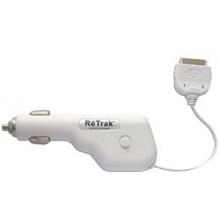 IPHONE & IPOD RETRACTABLE CAR CHARGER (WHITE)