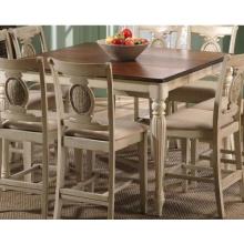 Hillsdale Cumberland Counter Height Table With 18 Inch Leaf And Pattern Veneer - Antique Buttermilk