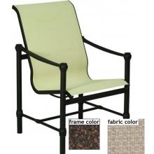Suncoast Heritage Sling Hi-Back Dining Chair - Mahogany Frame And Nougat Fabric