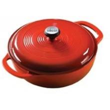 Lodge Enamel Cast Iron Dutch Oven 3 Qt Island Spice (gradated Red)
