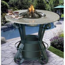 California Outdoor Concepts Solano Bar Height Fire Pit Table With Sea Green Granite Top And Chocolate Brown Base